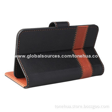 Universal standing PU leather cases for iPhone 6, Galaxy S5, Mi3